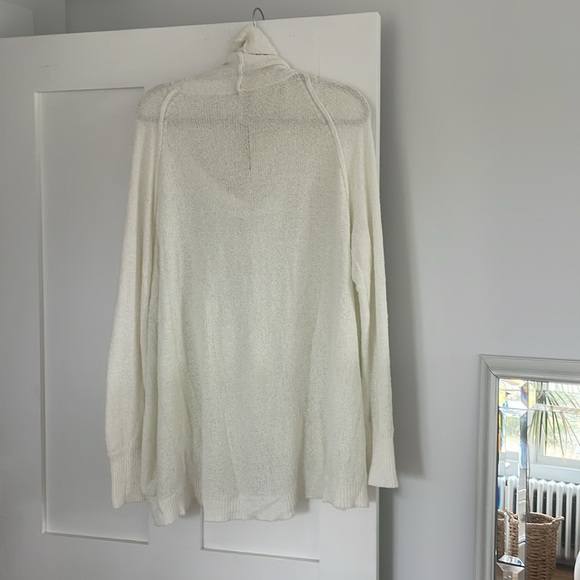 Free People Sheer Cowl Neck Pullover in Ivory - Size L - Picture 6 of 9
